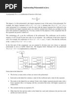 Assignment 1 Implementing Polynomials in Java