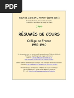 Merleau Ponty Resumes de Cours