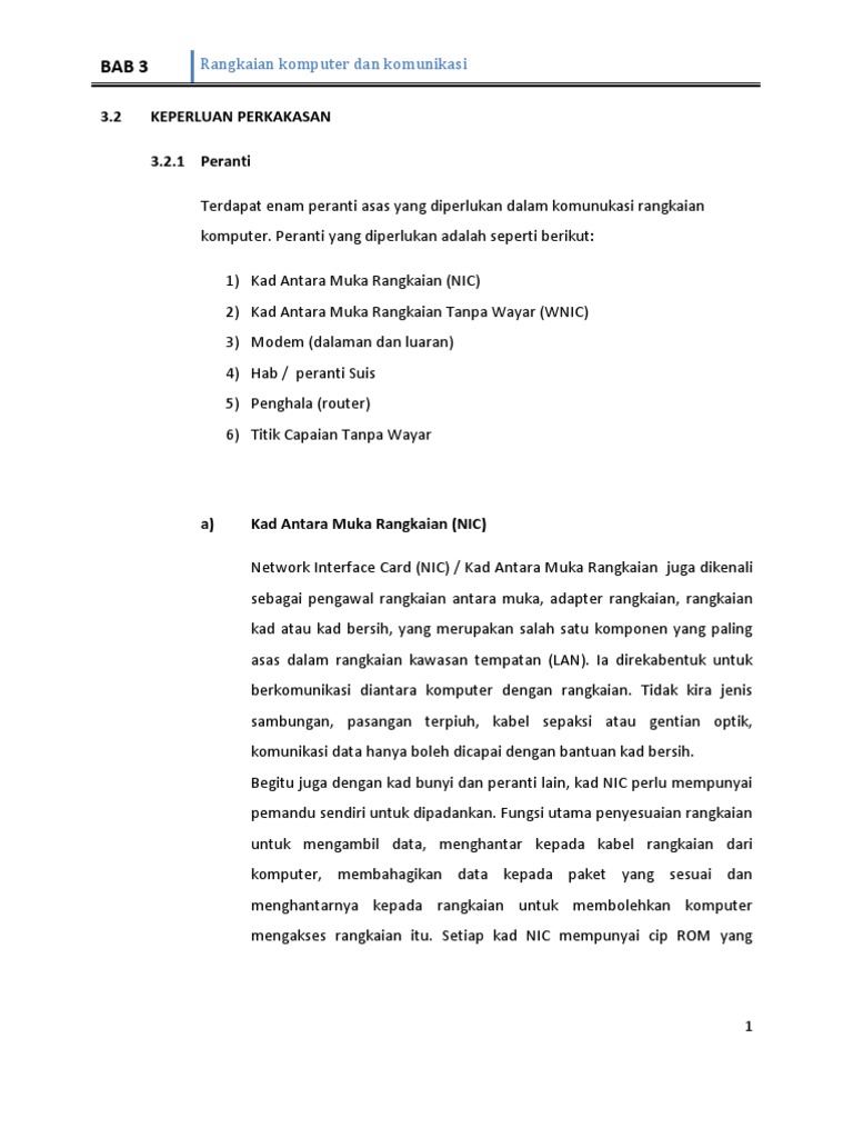 Nota Rangkaian | PDF