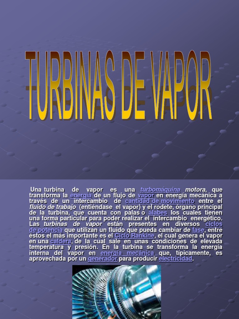 Turbinas de Vapor y Ciclo Rankine | PDF | Turbina | Ingeniería mecánica