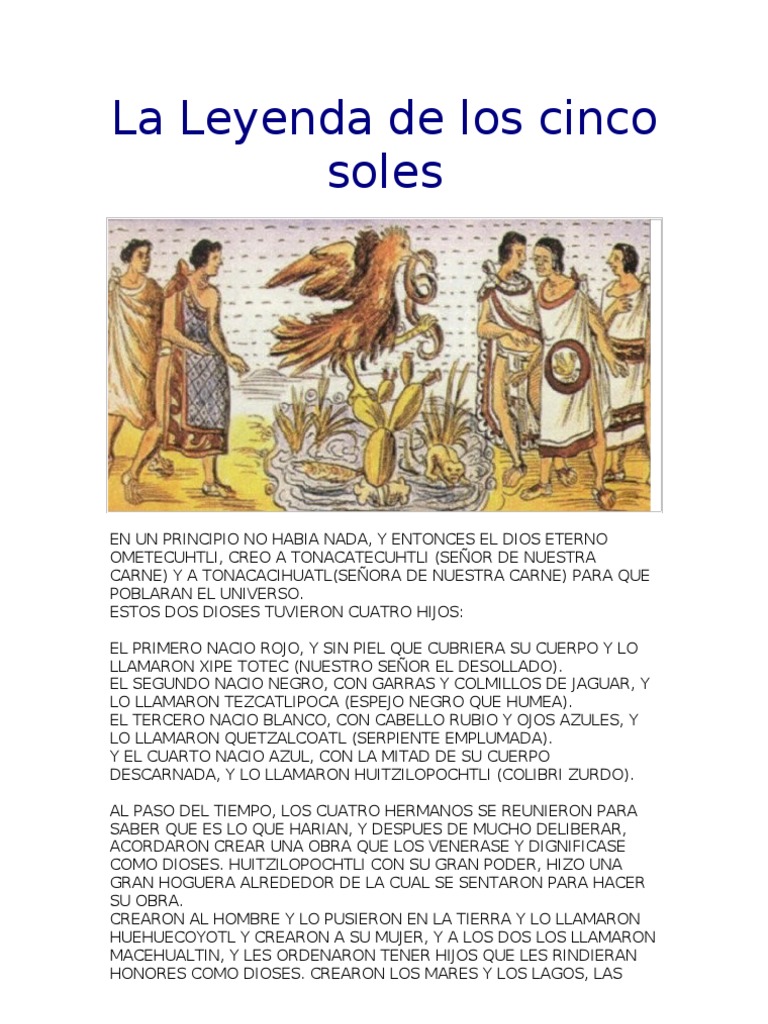 La Leyenda de los cinco soles azteca Politeísmo