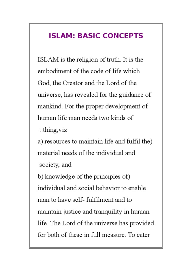 Understanding Basic Concepts of Islam | PDF | Prophets And Messengers ...