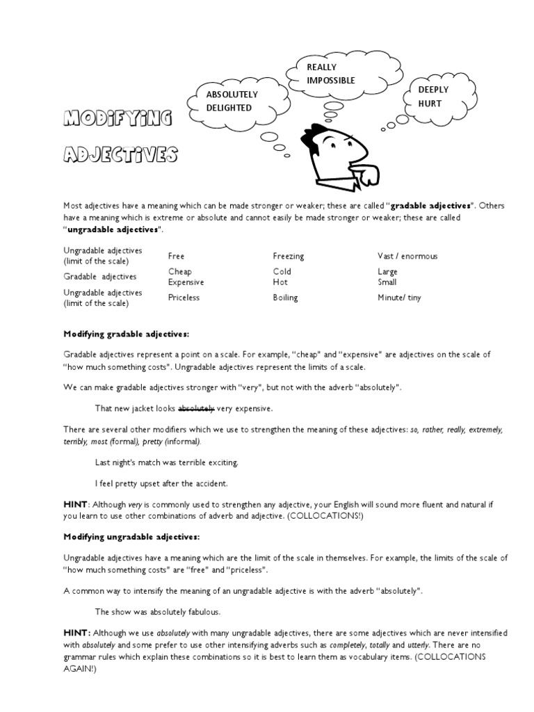 Modifying Adjectives Adjective Adverb