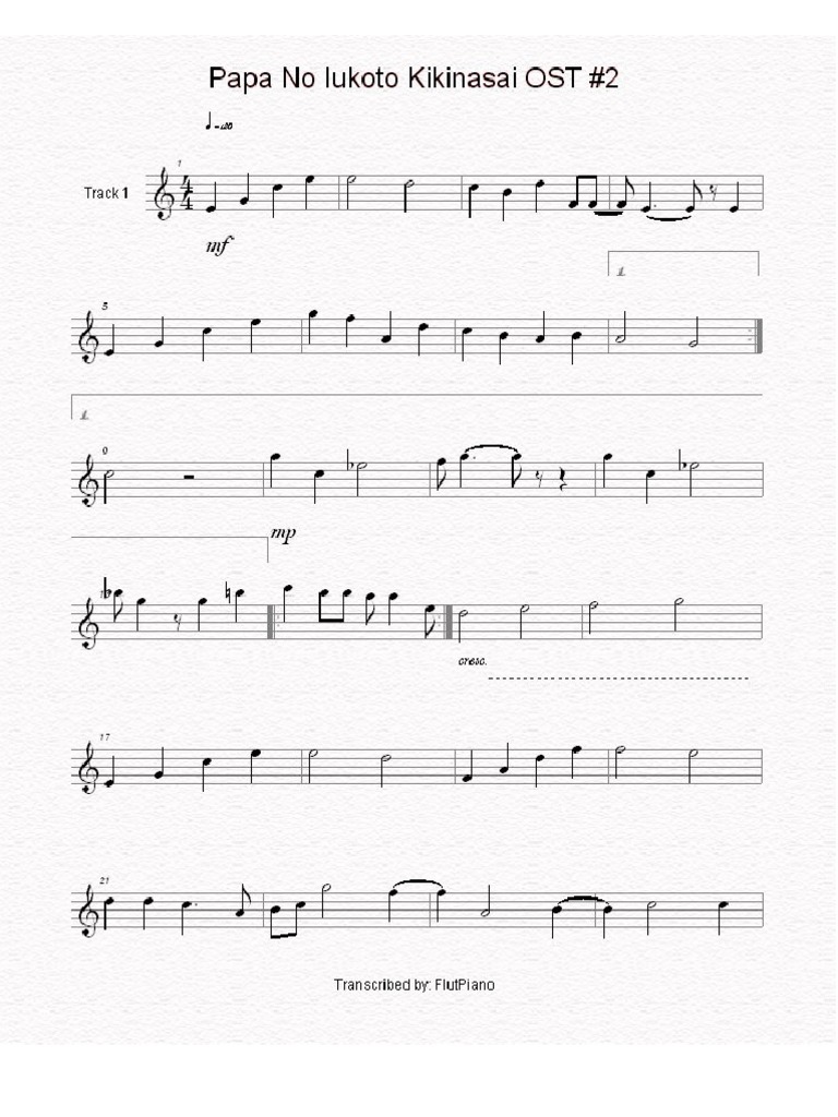 Papa No Iukoto Wo Kikinasai Ost 16 Flute Solo