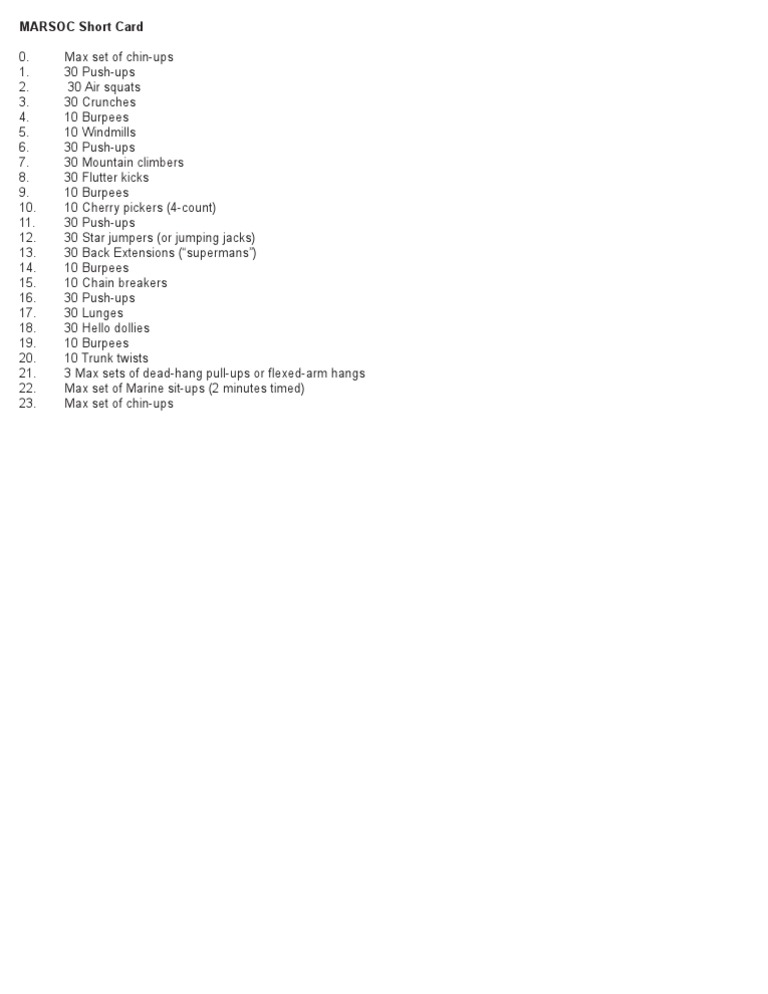 Marine Special Forces Workout PDF