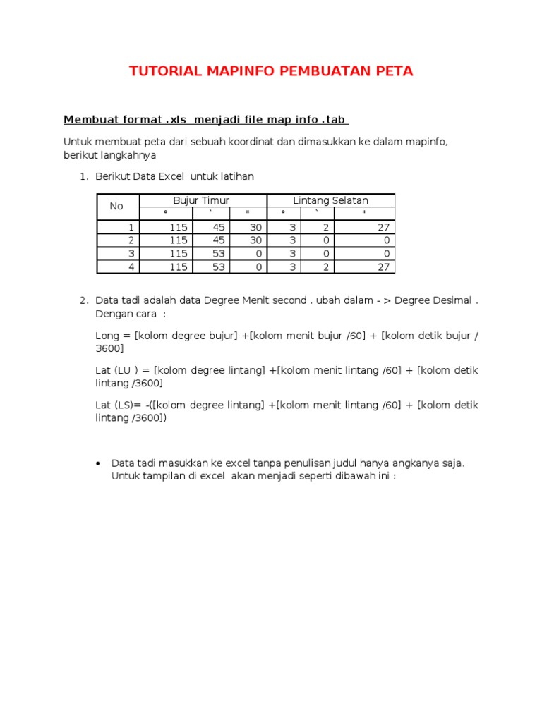 Tutorial Pembuatan Peta di MapInfo | PDF | Metode & Bahan Ajar ...