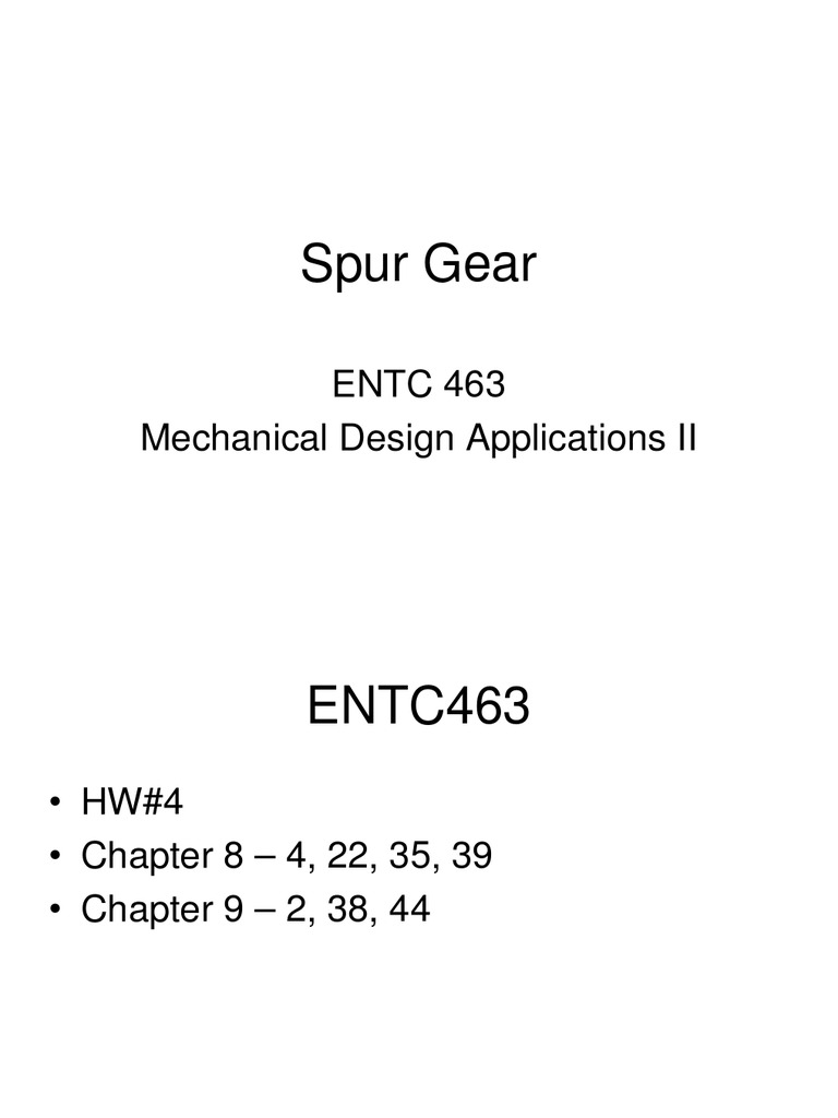 Spur Gear Design PDF Gear Bending