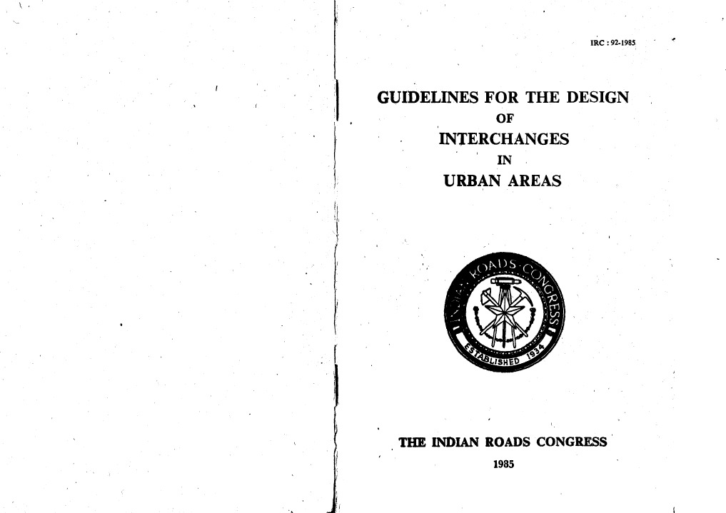 IRC 92-1985 Guidelines For The Design of Interchanges in Urb | PDF ...