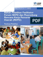 Bahan Pelatihan Fasilitator Forum SKPD Dan Musrenbang Rencana Kerja Pemerintah Daerah (RKPD) - Panduan Pelatihan