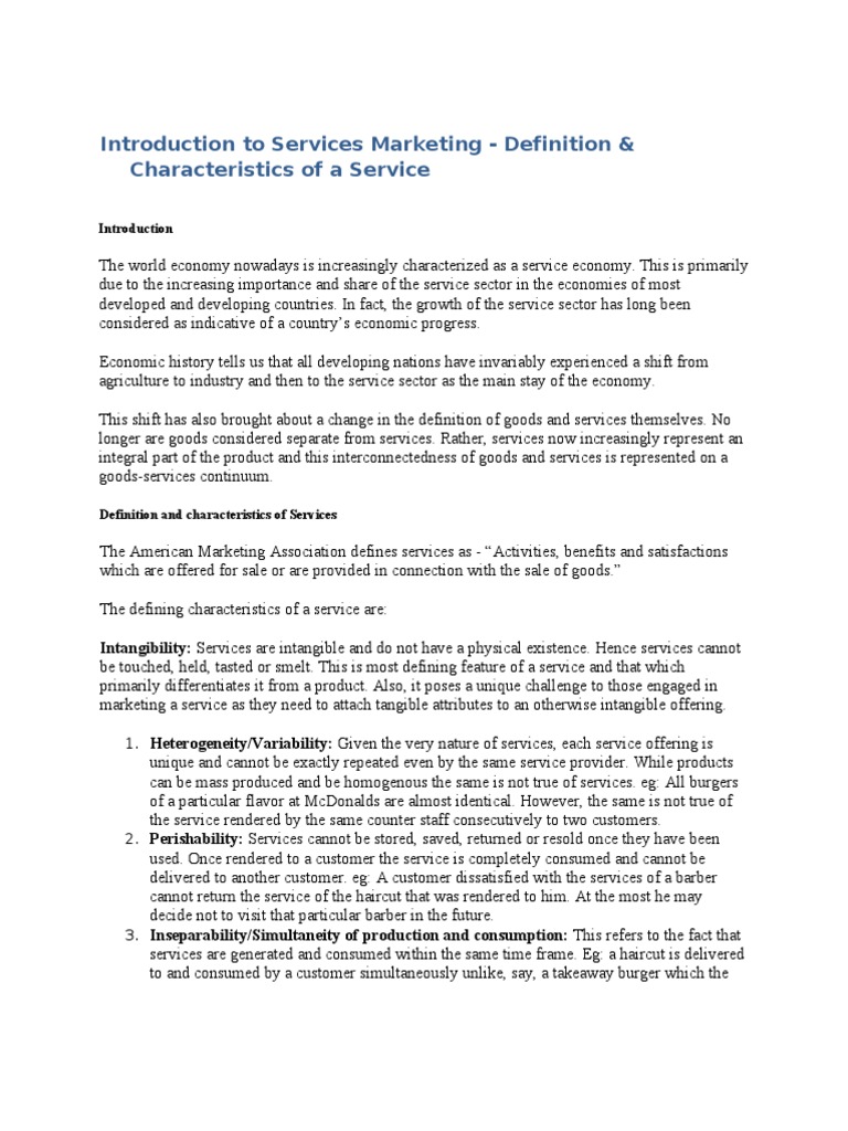 service marketing literature review
