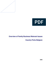 Overview of Family Business Relevant Issues - Country Fiche Belgium - On Behalf European Commission