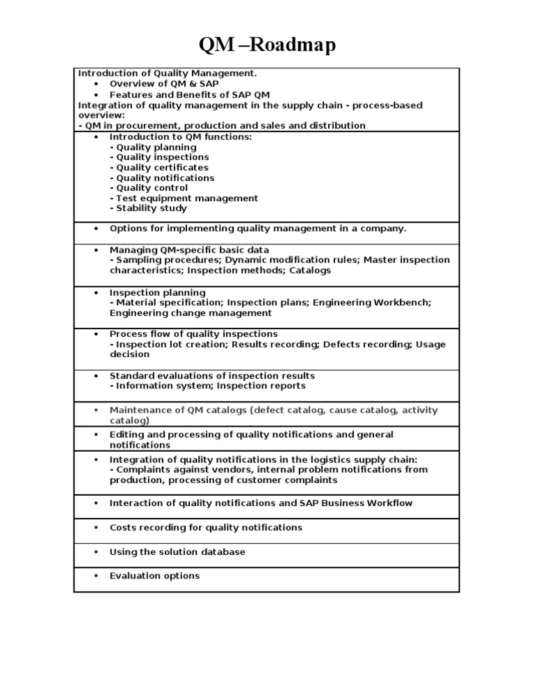 QM Road Map | PDF | Technology & Engineering