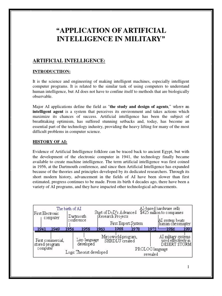 AI Application in Military | PDF | Artificial Intelligence ...