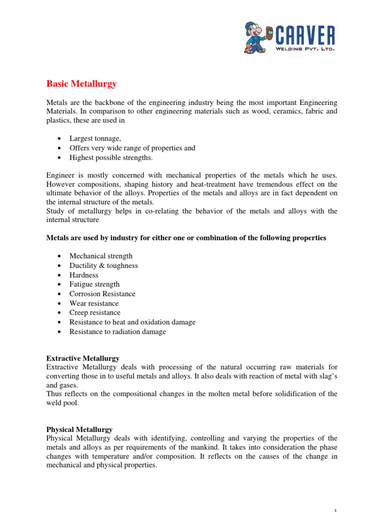 1 Basic Metallurgy1 | PDF