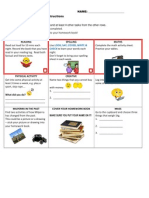 Pdhpe Homework Grid