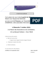 22 Septembre - Rapport Moral, D'activité Et Financier 2011 - AG Du 7 Octobre 2012