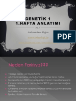 Genetik Ders Notu, 1. Hafta, Ders Anlatımı