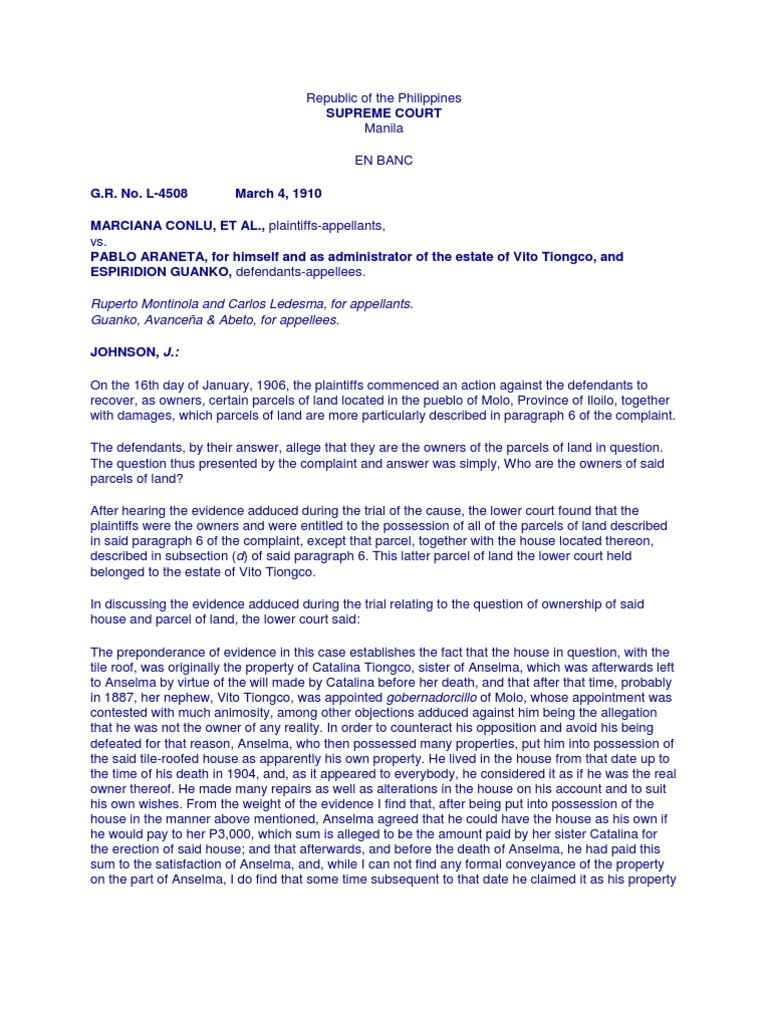 Supreme Court Ruling on Land Ownership Case | PDF | Evidence | Burden ...