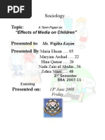 Download EffectsofMediaonChildrenTermPaperbyNadaZainSN10935118 doc pdf