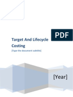 Target &amp; Life Cycle Costing