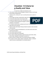 Curation Checklist: 15 Criteria For Assessing Quality and Value