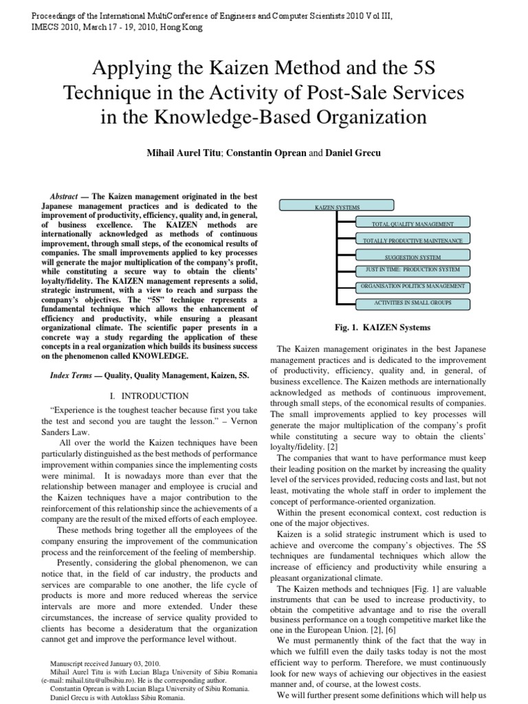 Applying The Kaizen Method PDF | PDF | Employment | Business