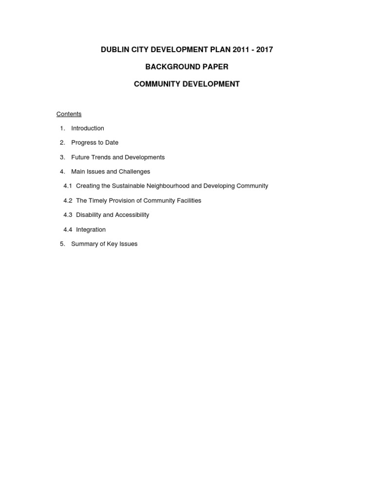 Dublin Community Development Plan 2011-2017 | PDF | Community ...