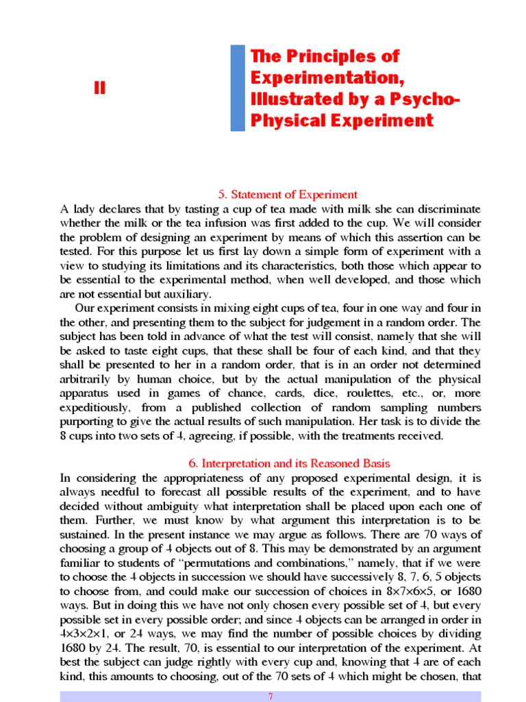 The Design of Experiments Fisher 2 | PDF