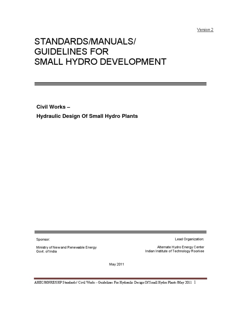 Hydraulic Design Guidelines for Small Hydro | PDF | Flood | River