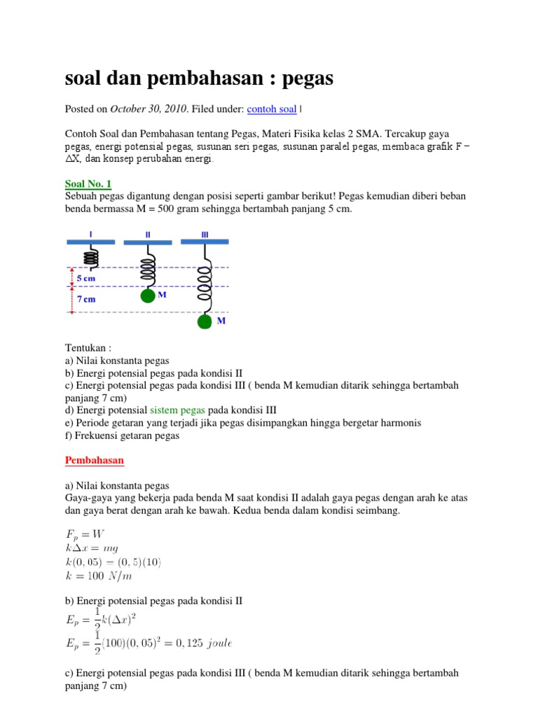 Soal Dan Pembahasan Pegas
