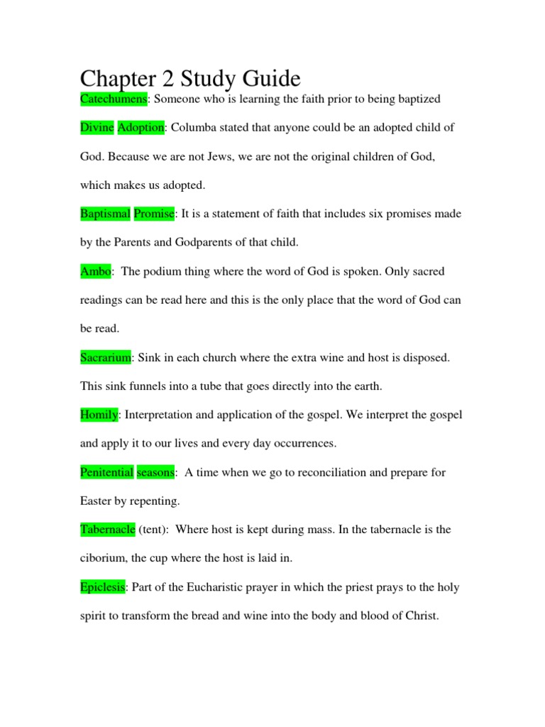 Chapter 2 Study Guide FINAL | PDF | Religion & Spirituality