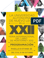 Programa Presentaciones de UANL en la Feria del Libro Monterrey 2012