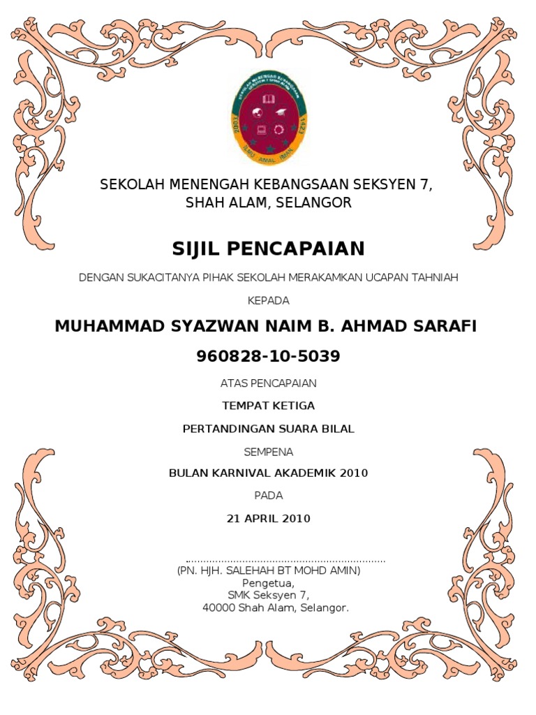 Sijil Penghargaan Pdf