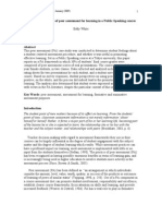 Student Perspectives of Peer Assessment For Learning in A Public Speaking Course (White, 2009)