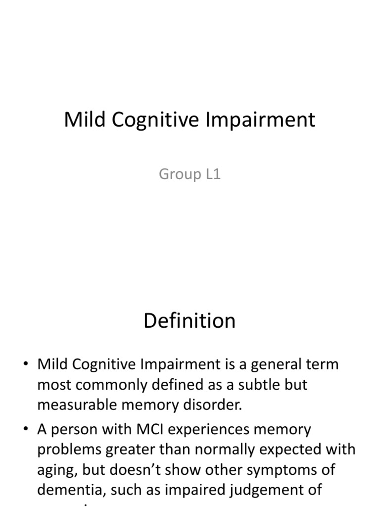 Mild Cognitive Impairment | PDF | Self-Improvement