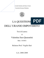 La Questione Dell'Uranio Impoverito