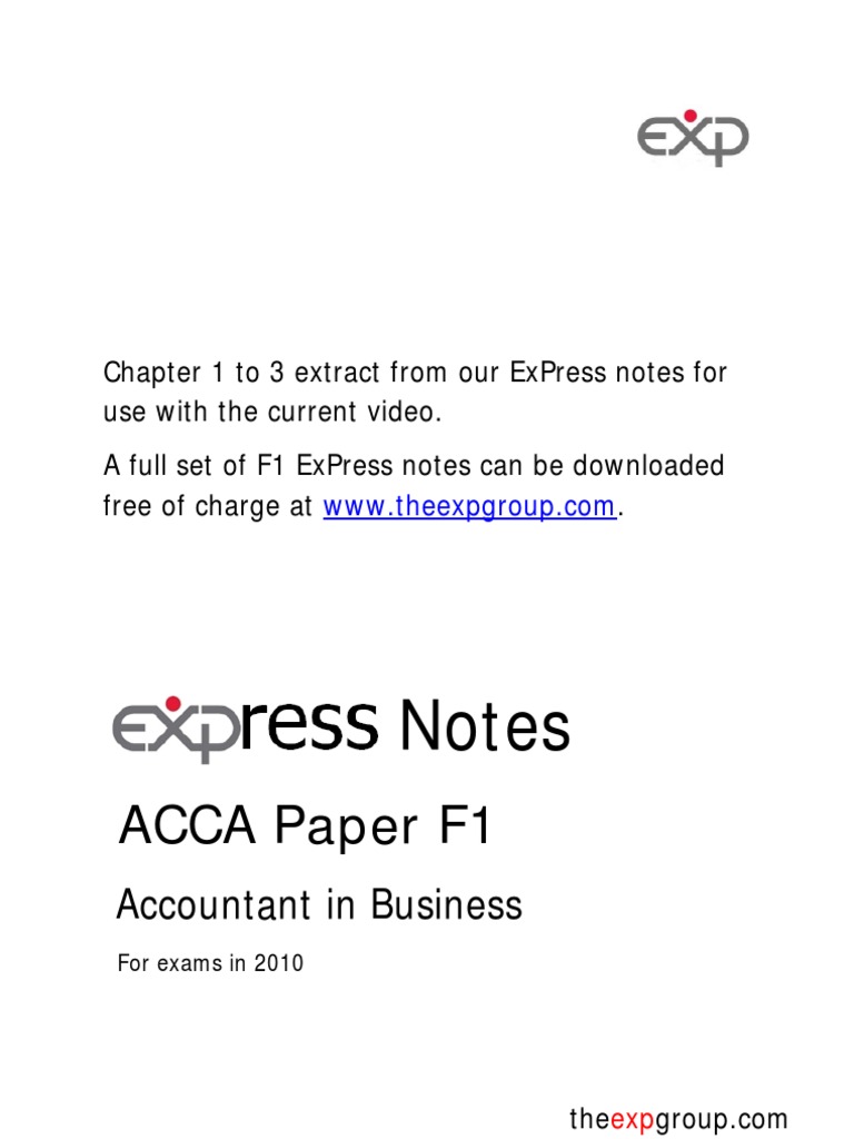 Acca F1 Expres Notes | PDF