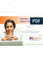 Creating A Competency-Based Training Program: August 31, 2011 1:00 P.M. CT