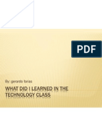 What Did I Learned in the Technology Class?