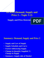 EC4101:Demand, Supply and Price 2 - Topic 3