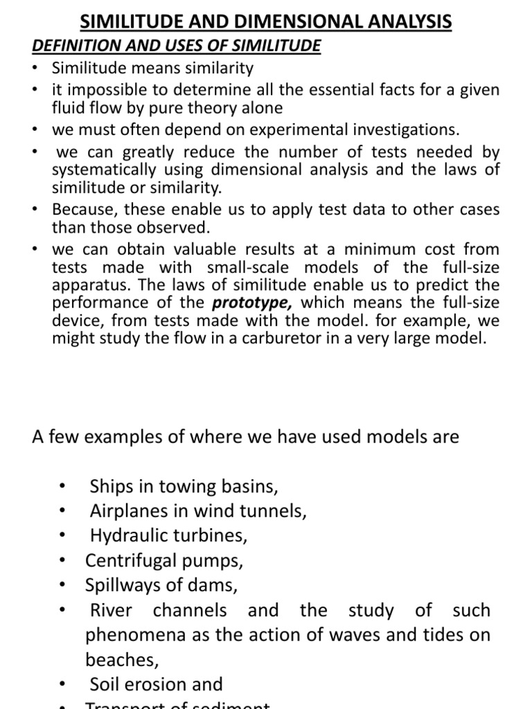 Chapter 7 Similitude And Dimensional Analysis Fluid Dynamics 
