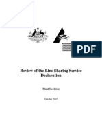 Review of The Line Sharing Service Declaration: Final Decision