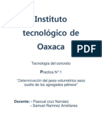 Instituto Tecnológico de Oaxaca Ptractica 1 Concreto