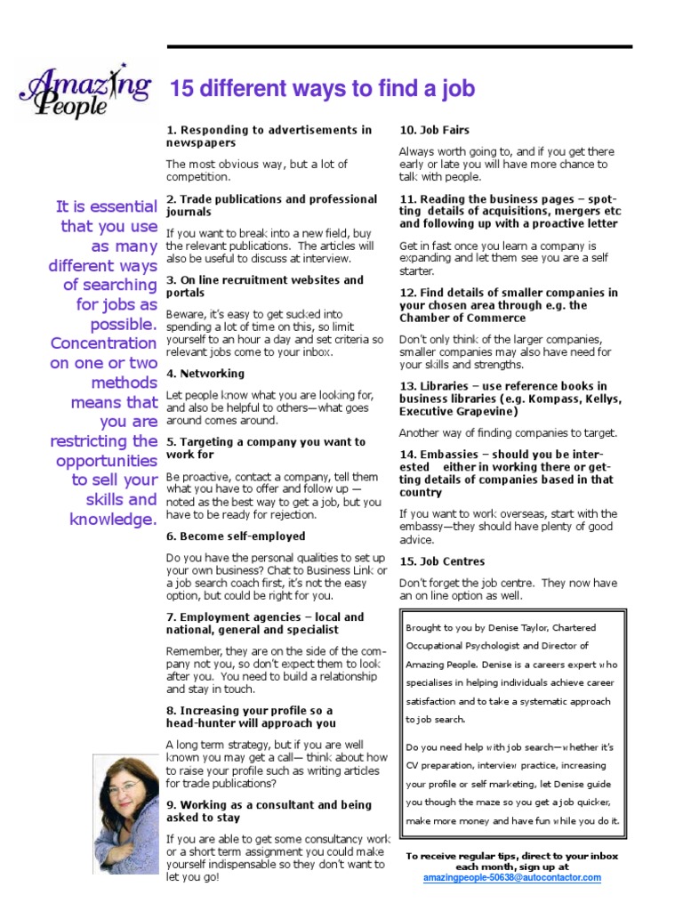 15 Different Ways To Find A Job Employment Cognition
