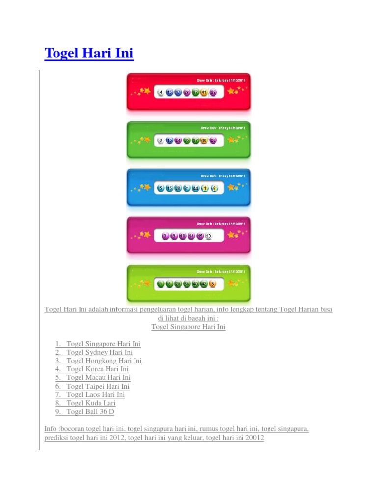 Togel Hari Ini Pdf