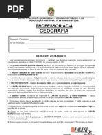 Seduc Prova Geografia