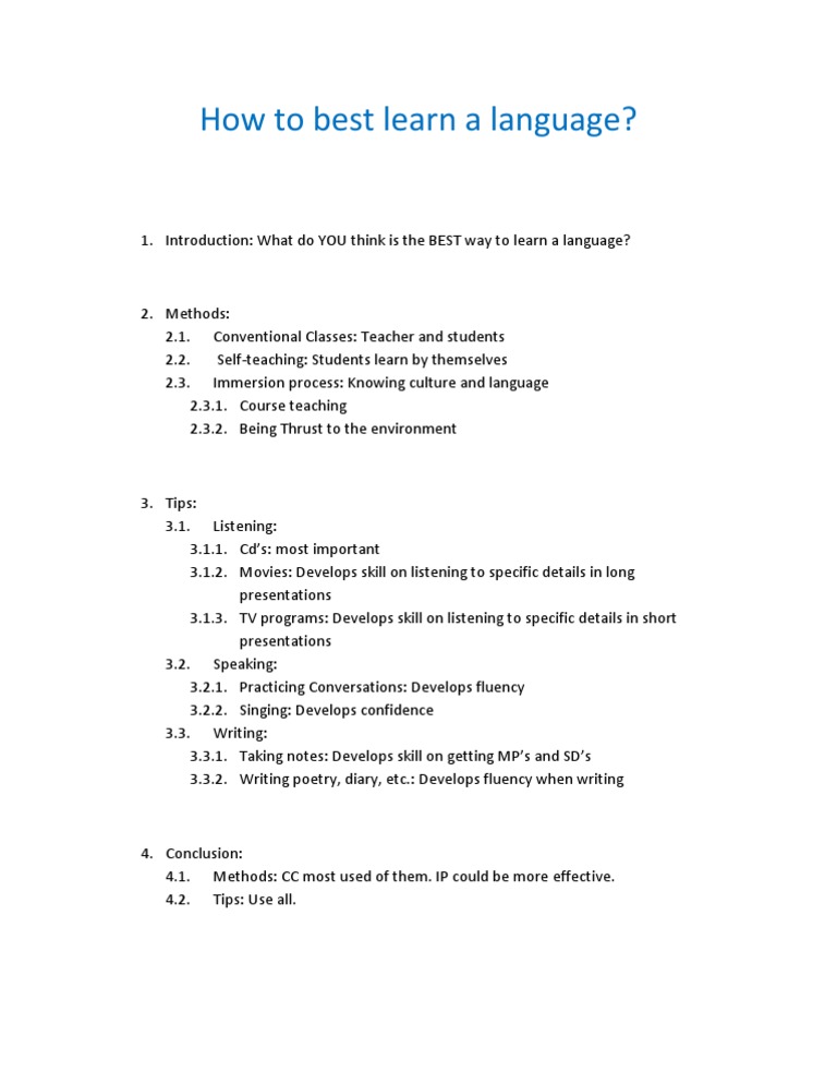 How To Best Learn A Language | PDF