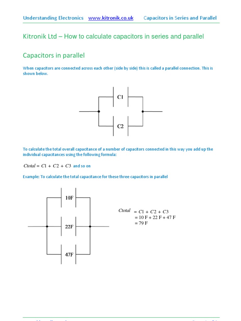 How To Calculate Capacitors in Series and Parallel Download Free PDF