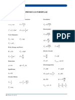 Physics 12 Formulae