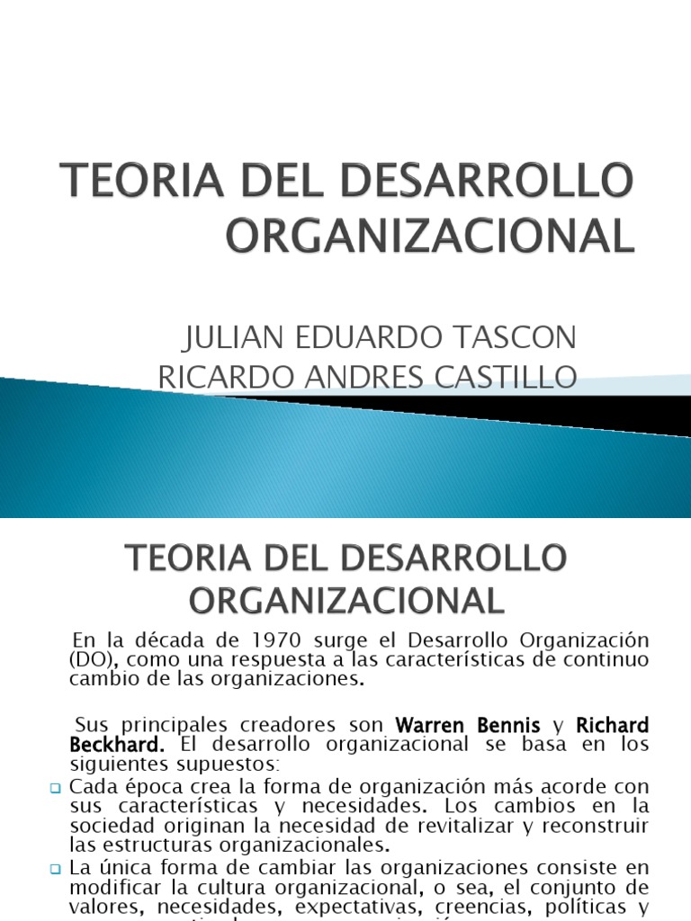Teoria Del Desarrollo Organizacional | PDF | Desarrollo organizacional ...